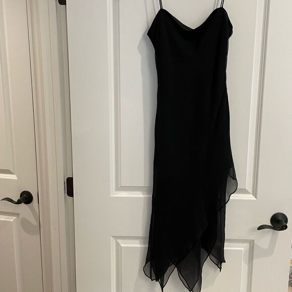 EUC Laundry Black Satin Dress Sz. 6 - Picture 1 of 5